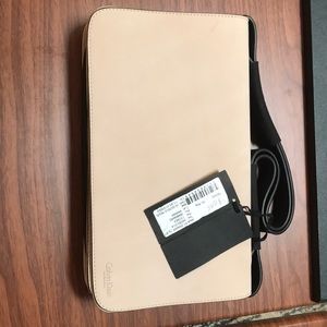Calvin Klein cream suede handbag new